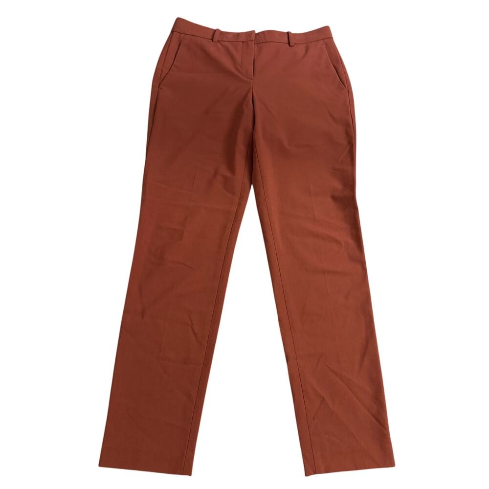 Theory Testra 2B Edition Wool Stretch Dress Pants Size 4 Rust Brown USA Made